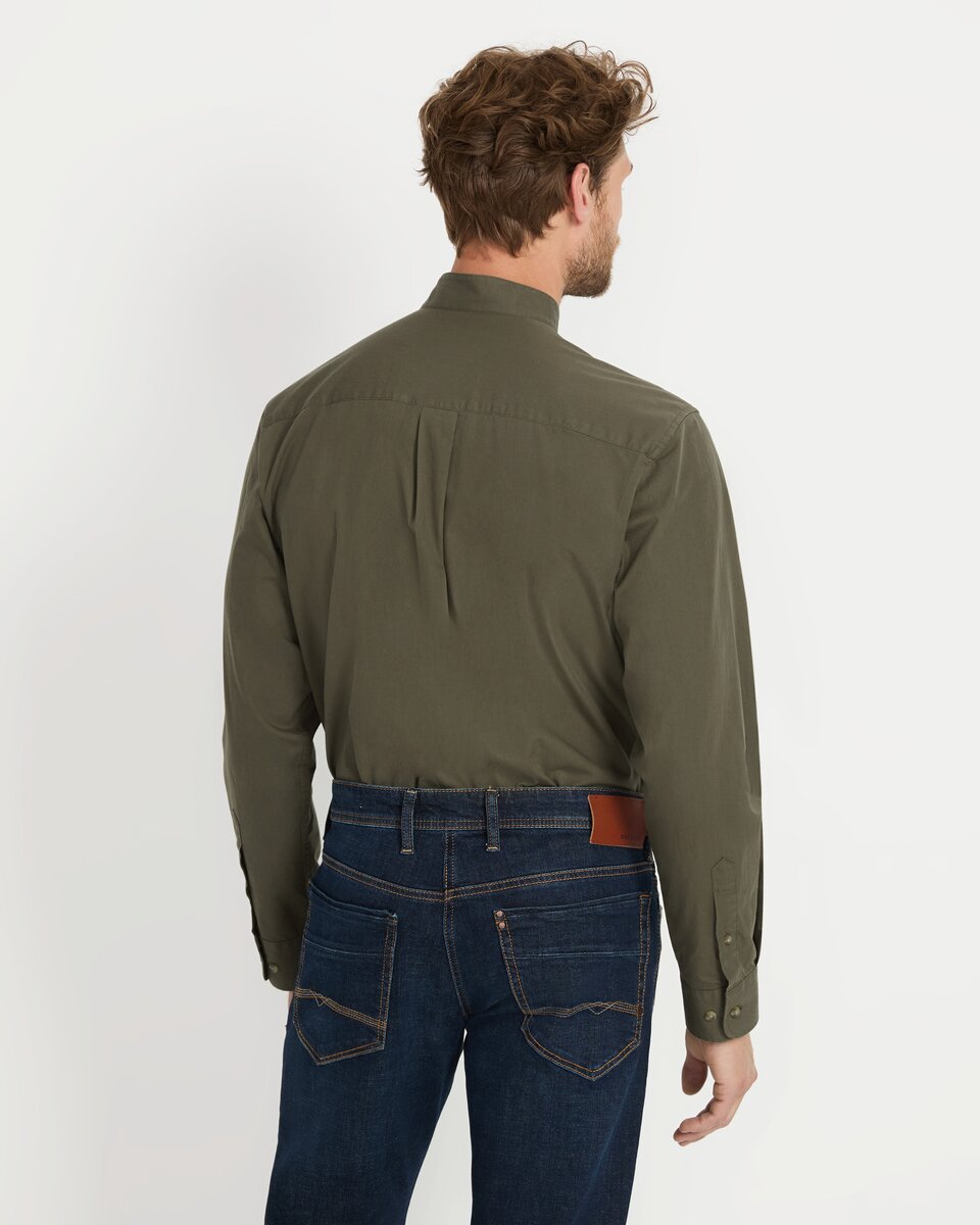 Luis Steindl Traditional shirt with tucks (Olive)