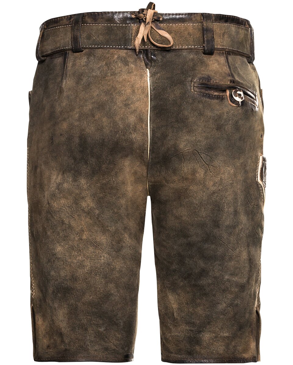 Luis Steindl Short leather pants with belt (Dark brown)
