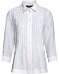 Highmoor Linen blouse with pleats (White)