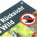 Waidgerechte Jagd Respect for wildlife sign – pack of 3