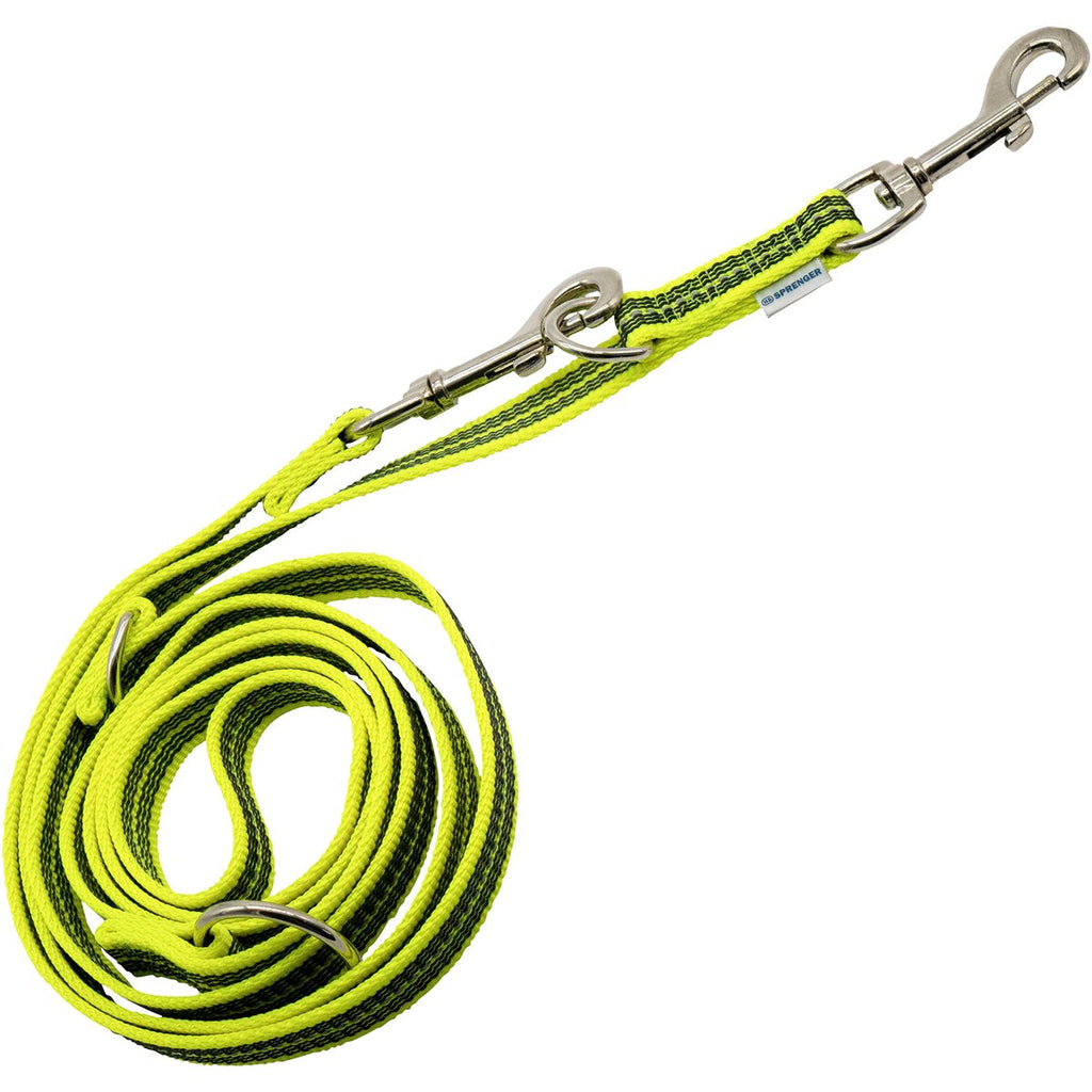 Sprenger Rubberized leash – 3-way adjustable (Signal yellow)