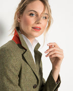 Highmoor Herringbone tweed blazer (Green/Orange)