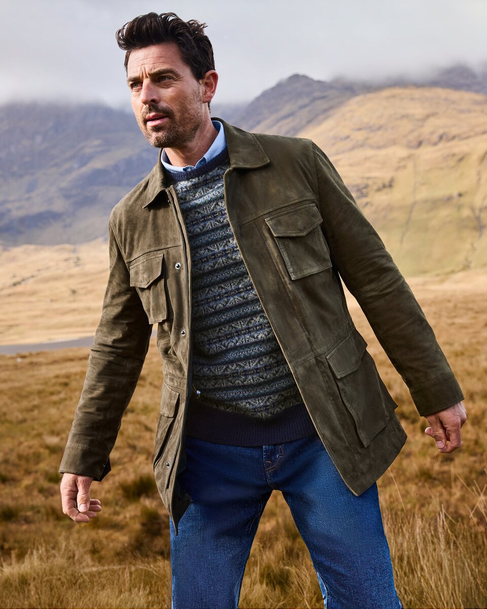 Highmoor Leather field jacket (Olive)