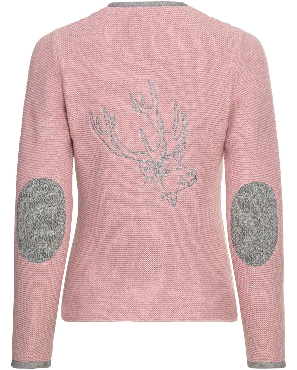 Reitmayer Left cardigan with deer embroidery (Rose/grey)