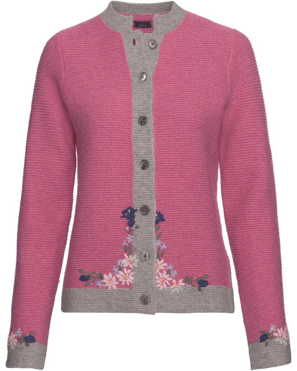 Luis Steindl Left cardigan with flowers (Rose/Gray)