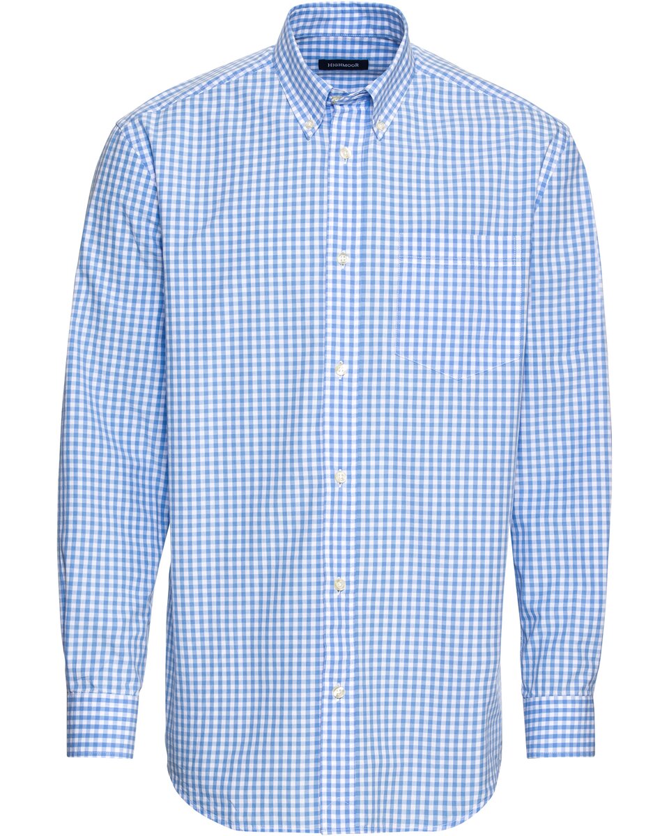Highmoor Set: Zipper jacket + shirt in Vichy check (Marine)
