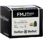 Sellier & Bellot Bullets .452 (.45) Vlm 14.9g/230grs. (Kaliber .452 (.45)) — Pack of 50 pcs