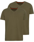 Parforce Essential Double pack of V-neck t-shirts (Olive)