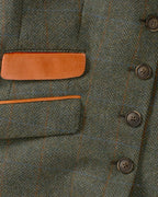 Reitmayer Tweed frock coat with velvet details (Olive/orange)