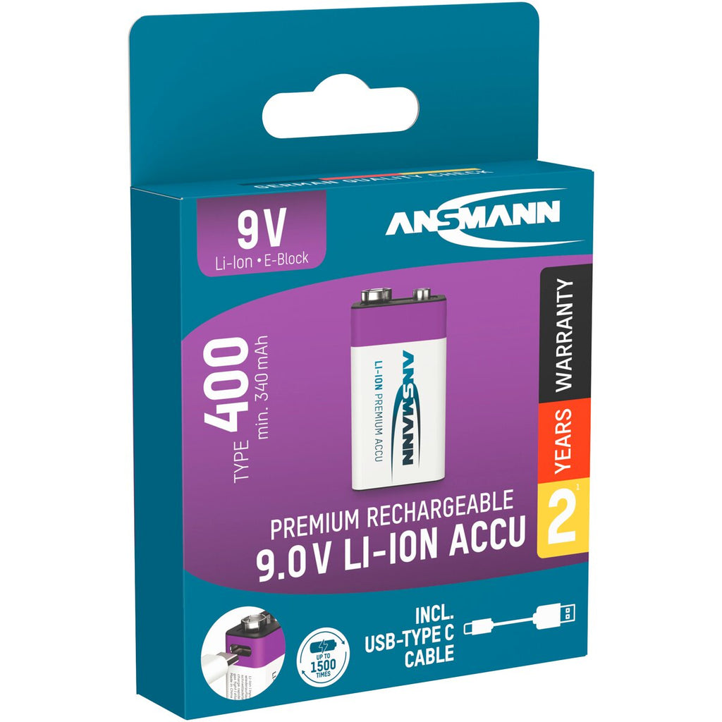 Ansmann Battery Li-Ion 9V E-Block – 1 piece