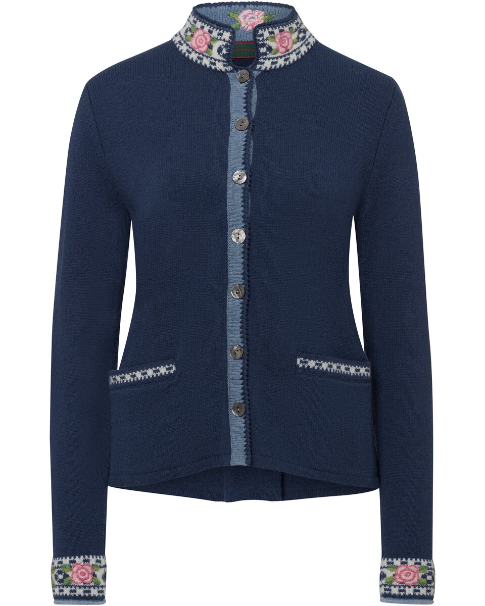Reitmayer Cardigan with jacquard pattern (Blue)