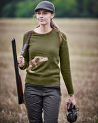 Brigitte von Schönfels Pullover with a dachshund motif (Olive)