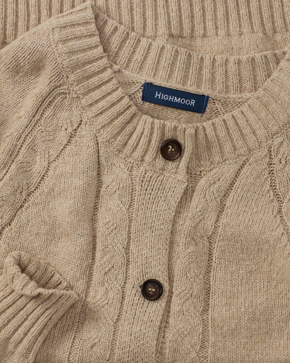 Highmoor chunky knit cardigan (Beige)