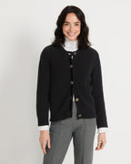 Reitmayer Cardigan with velvet ribbon (Black)