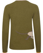 Brigitte von Schönfels Pullover with a dachshund motif (Olive)