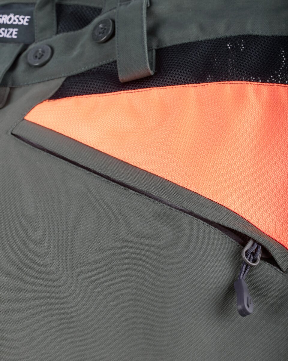 Parforce Hatz-Watz Waterproof boar protection trousers (Olive/signal orange)