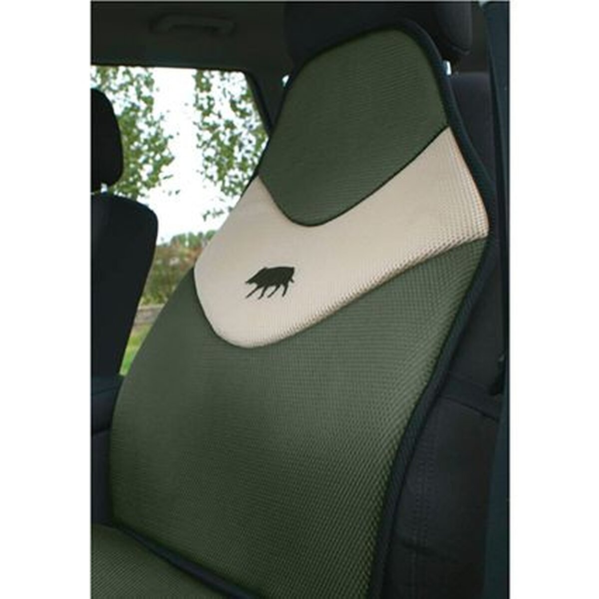 Seat protector with pig motif
