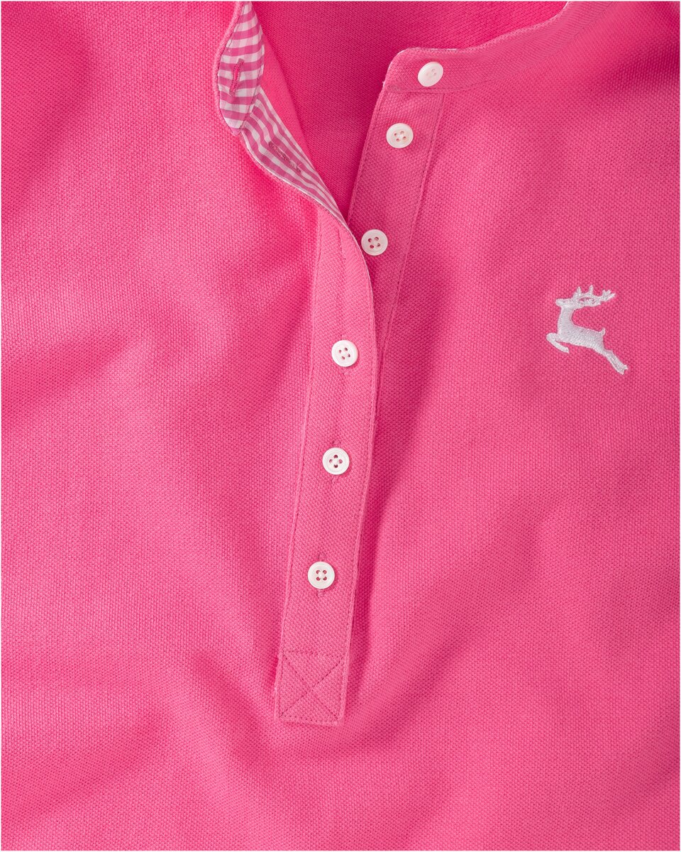 Luis Steindl Piqué shirt with gingham check details (Pink)