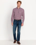 Luis Steindl Long-sleeved checked shirt (Red/Olive)