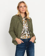 Highmoor Herringbone tweed blazer (Green/Orange)