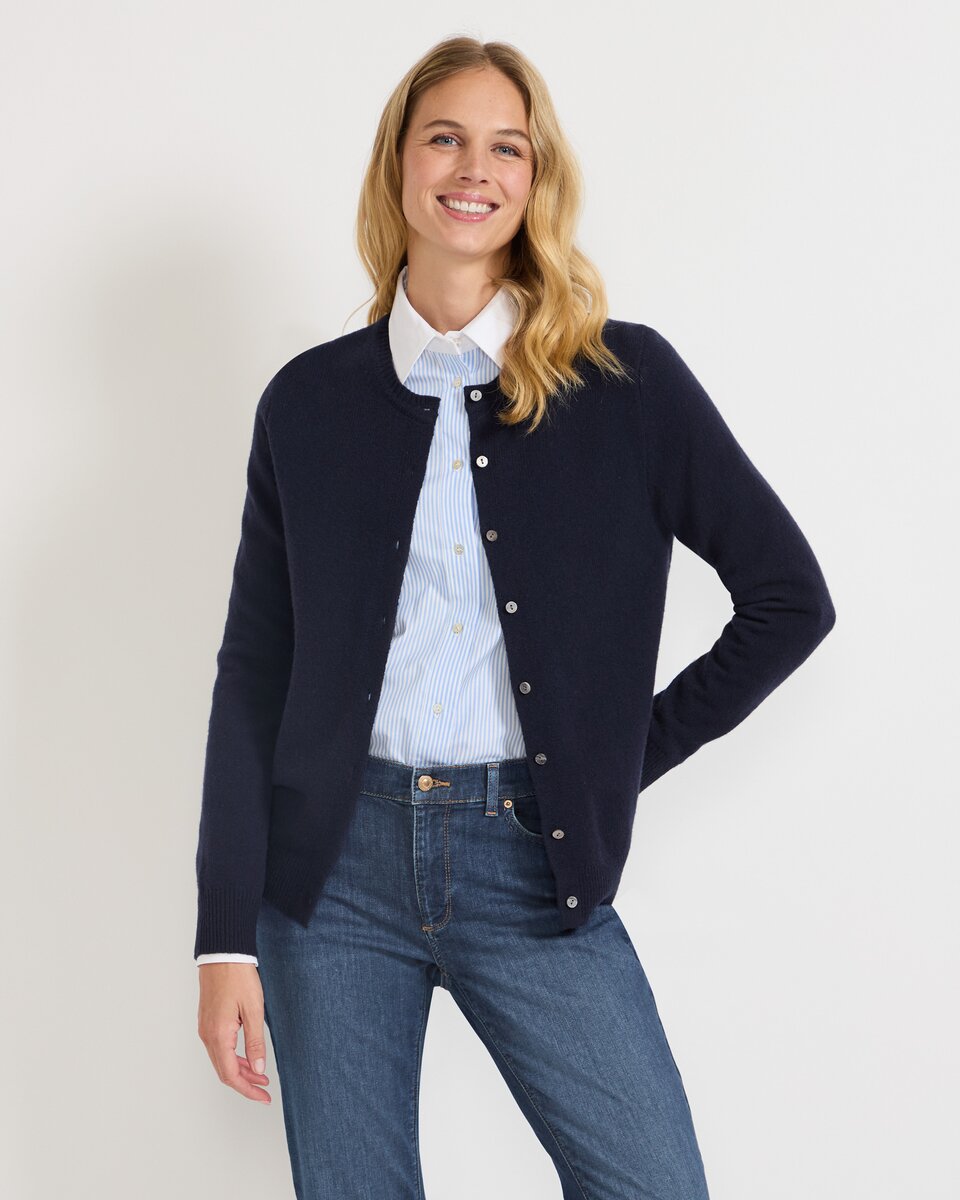 Highmoor Lambswool cardigan (Navy)