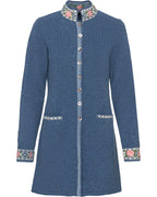 Reitmayer Long cardigan with jacquard pattern (Medium blue)