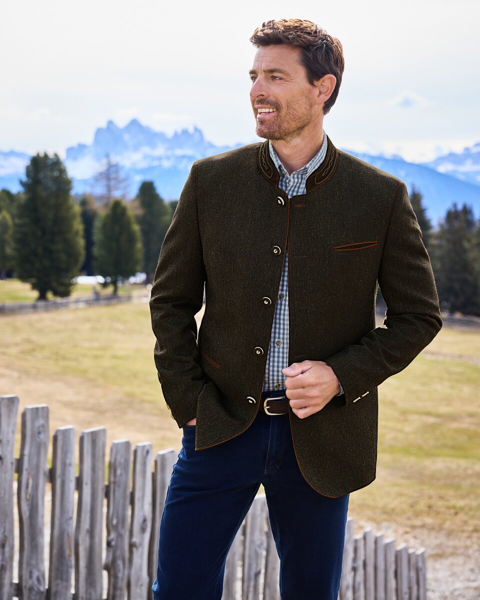 Luis Steindl Herringbone Janker (Anthracite/Brown)