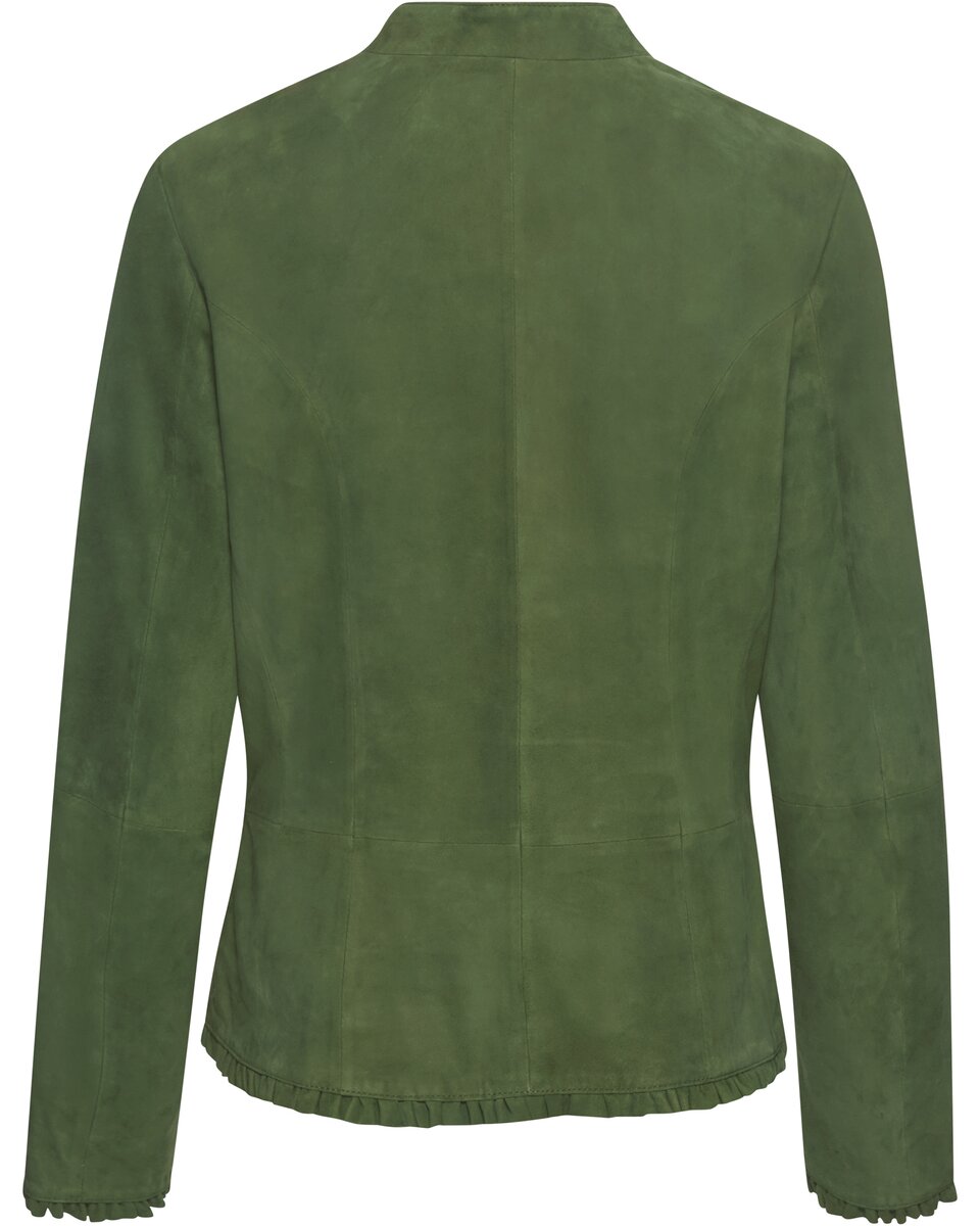 Reitmayer Leather jacket with ruffles (Green)