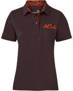 Parforce women's polo shirt with forest animal detail (Olive/Black)