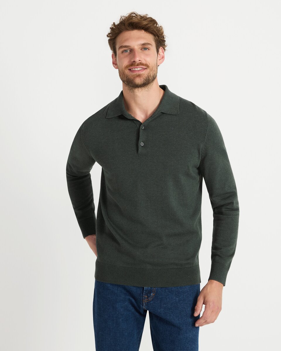 Highmoor polo sweater (Dark Khaki)