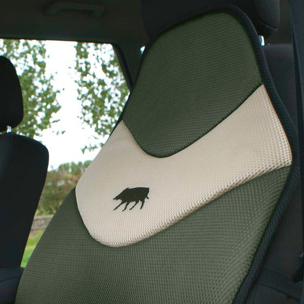 Seat protector with pig motif
