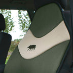 Seat protector with pig motif