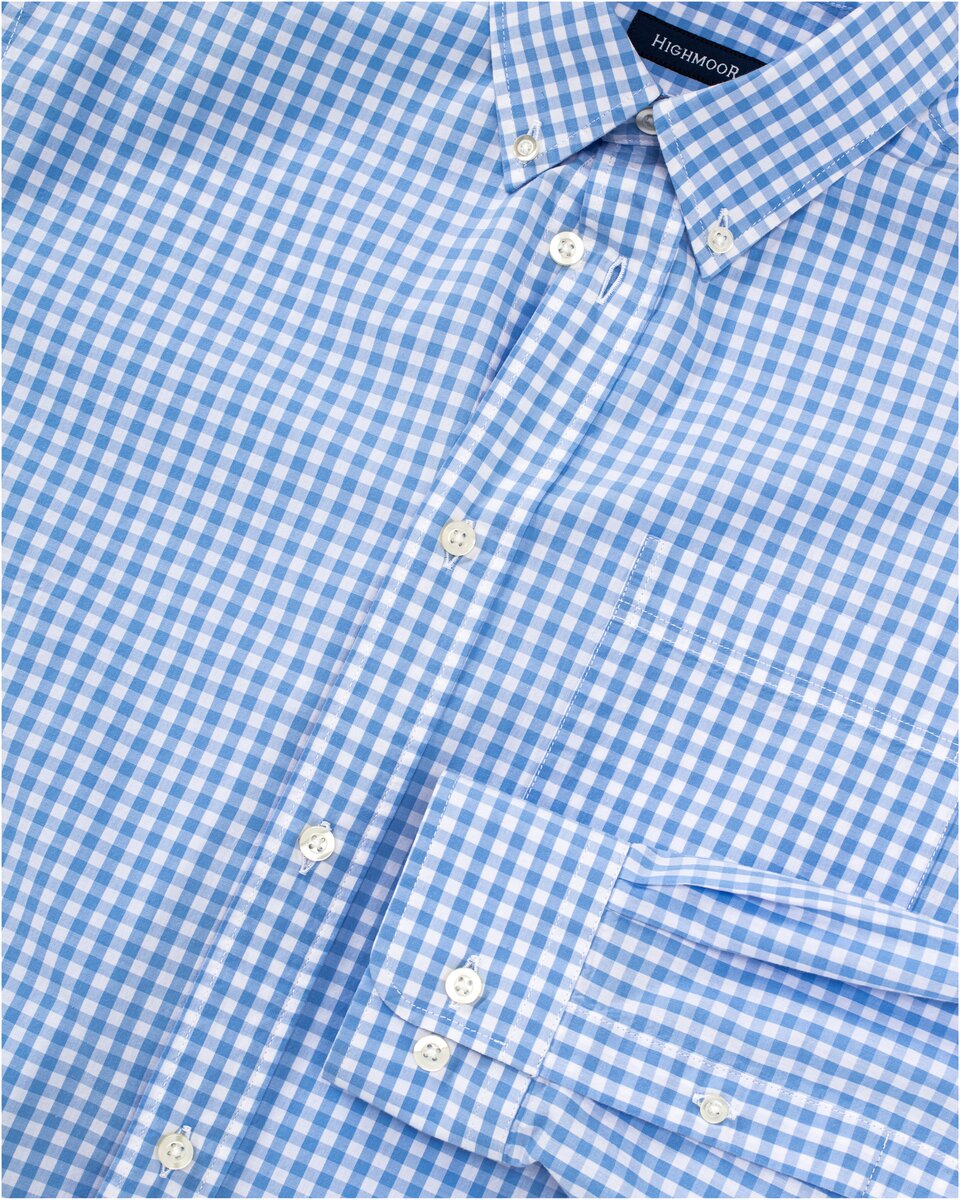 Highmoor Set: Zipper jacket + shirt in Vichy check (Marine)