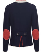 Reitmayer Cardigan with back pleat (Navy/Orange)