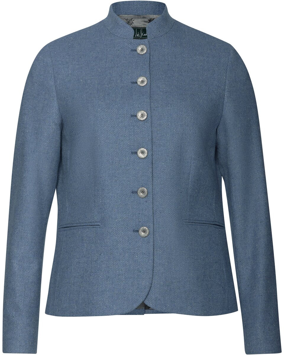 Luis Steindl Tweed stand-up collar jacket (Blue)