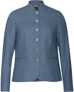 Luis Steindl Tweed stand-up collar jacket (Blue)