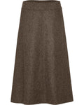 Highmoor Flared tweed skirt (Brown beige)