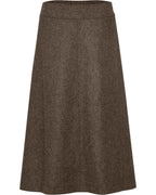Highmoor Flared tweed skirt (Brown beige)