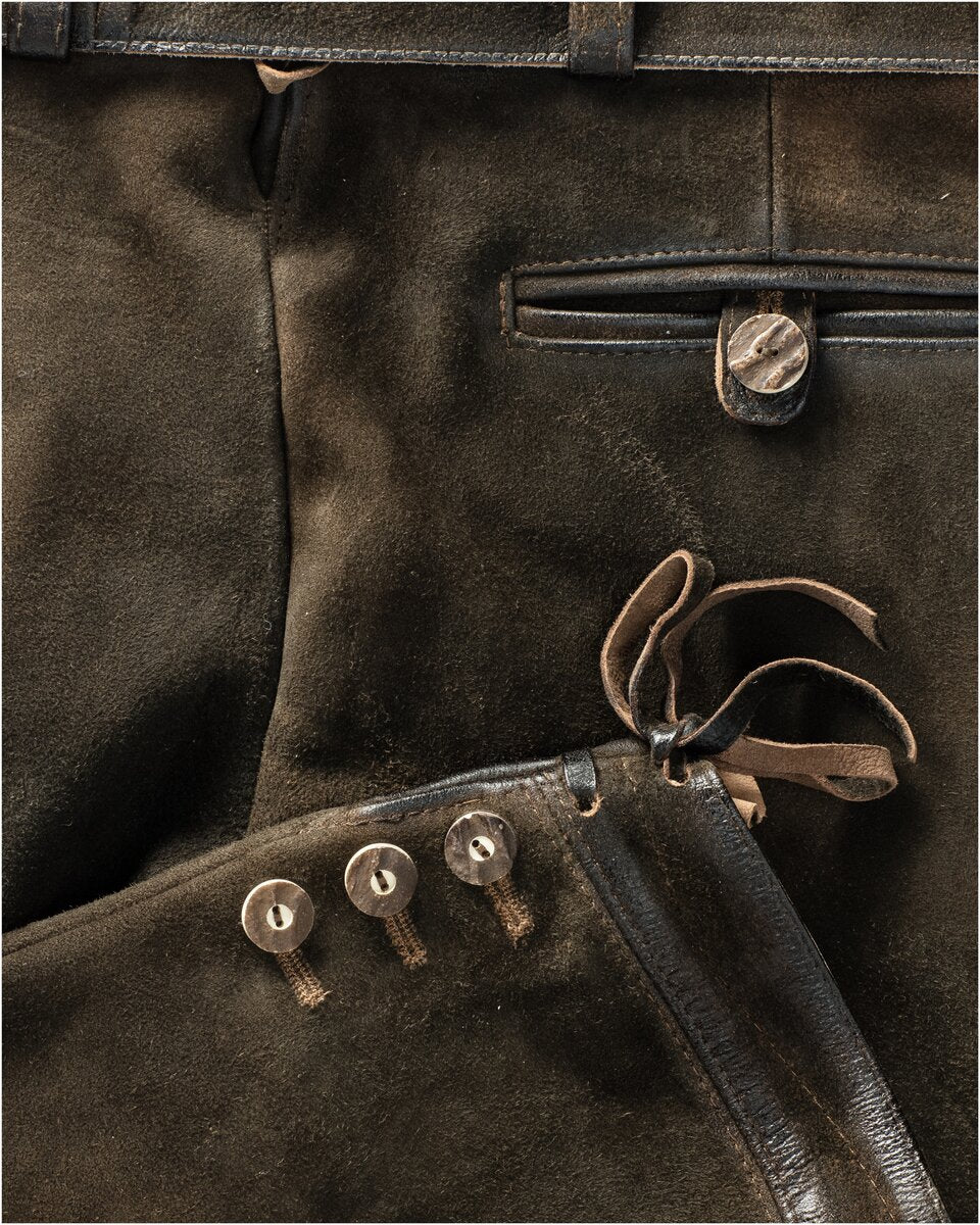 Luis Steindl Knee-length leather trousers (Brown)