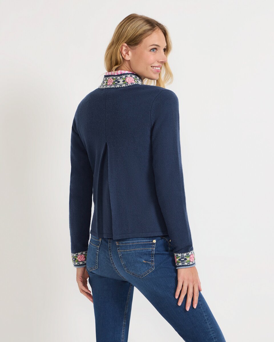 Reitmayer Cardigan with jacquard pattern (Blue)