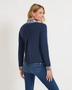 Reitmayer Cardigan with jacquard pattern (Blue)