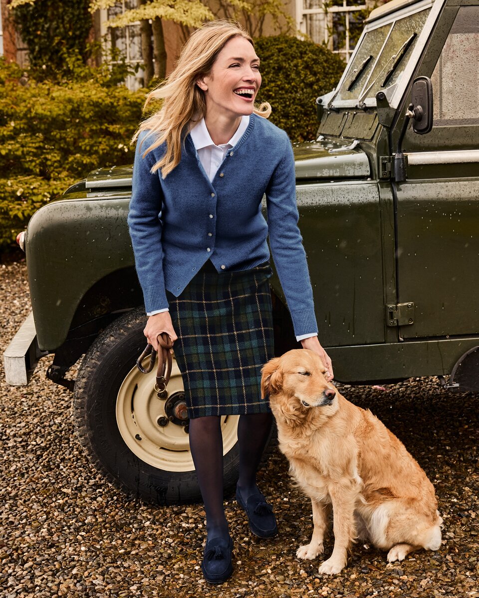 Highmoor Lambswool cardigan (Blue)
