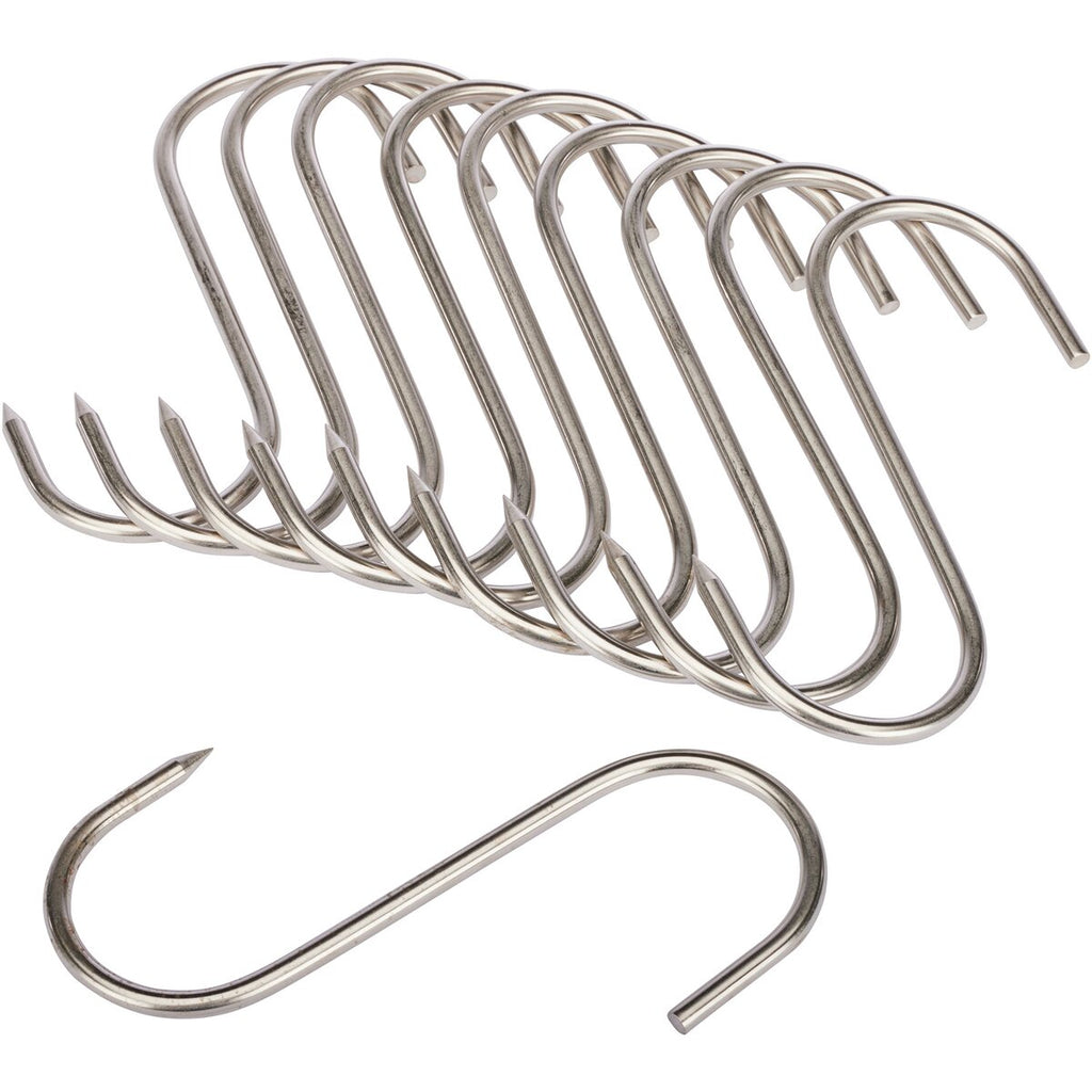 Wald & Forst S-Hooks Stainless Steel – Pack of 10 (Can hold up to 60 kg – length 16 cm, Ø 6 mm)