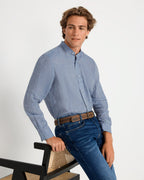 Reitmayer Linen shirt with stand-up collar (Blue)