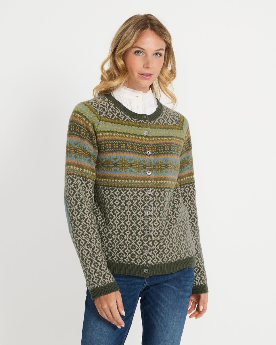 Reitmayer Jacquard cardigan (Brown/Colorful)