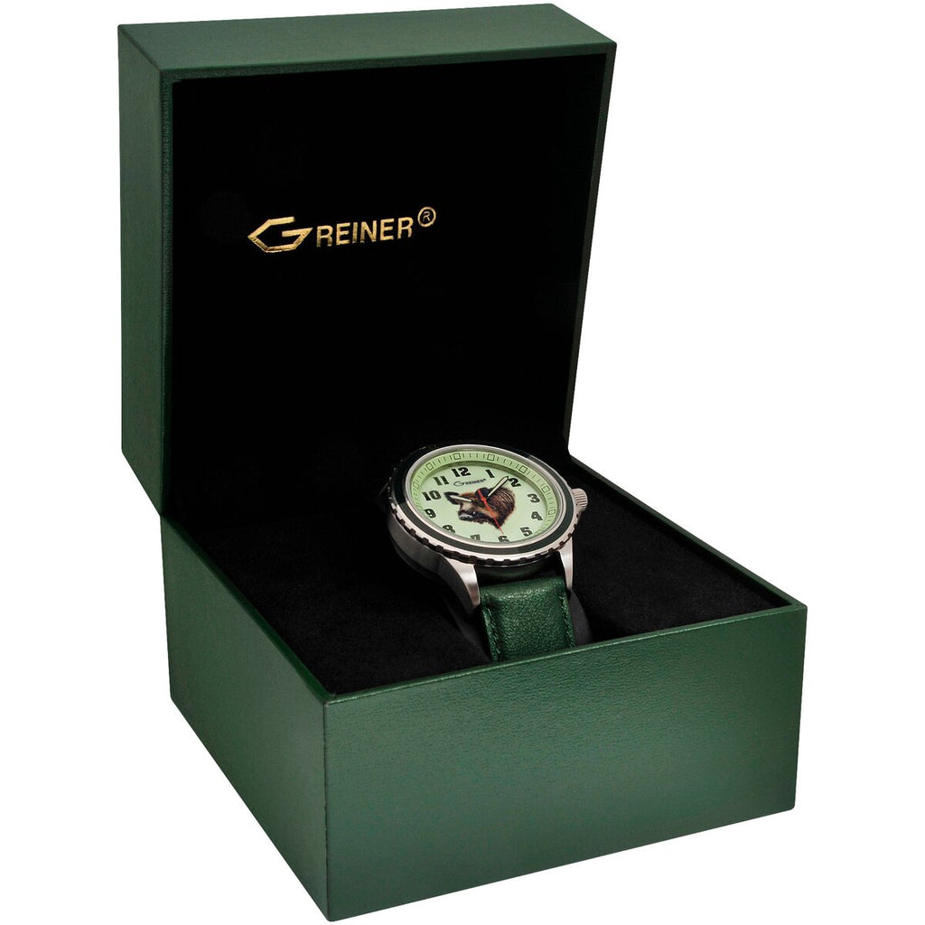 Greiner Watch seat (Motif "Boar" - leather bracelet (Greiner: 1.00.1-D-L))