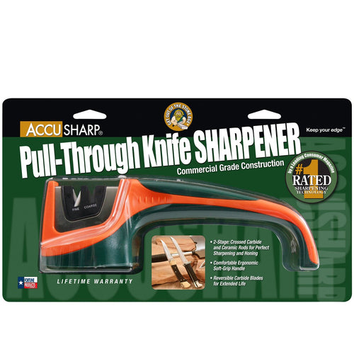 Accusharp Knife sharpener pull-through (Orange/Green)