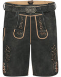 Luis Steindl Short leather pants with embroidery (Antique Black)
