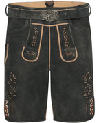 Luis Steindl Short leather pants with embroidery (Antique Black)