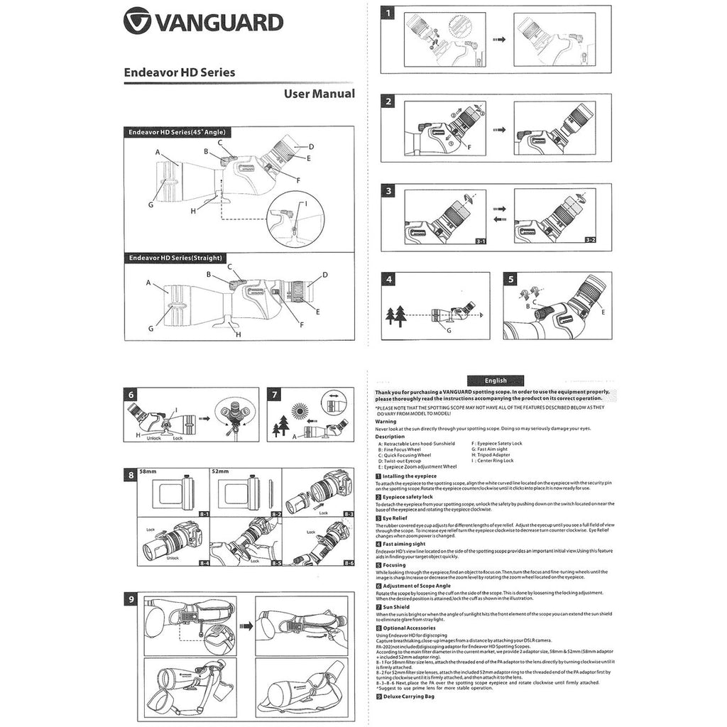 Vanguard Spotting scope Endeavor XF 60A 15-45x60